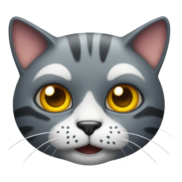 A cat with a very scary face sticker