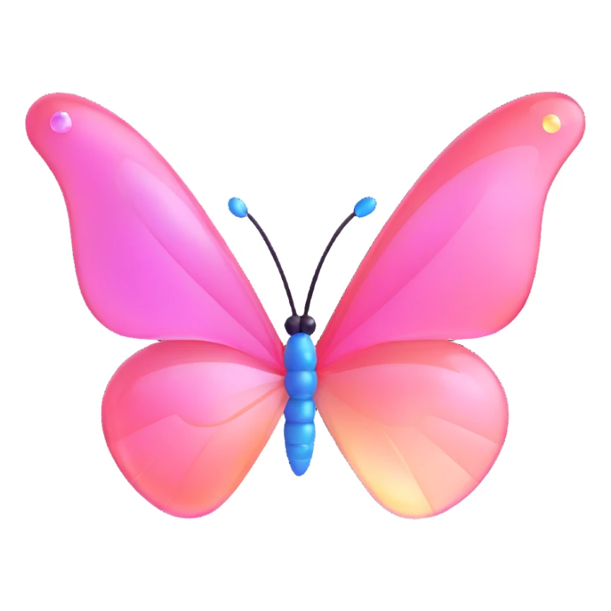 Light pink rainbow glass crystal butterfly sticker