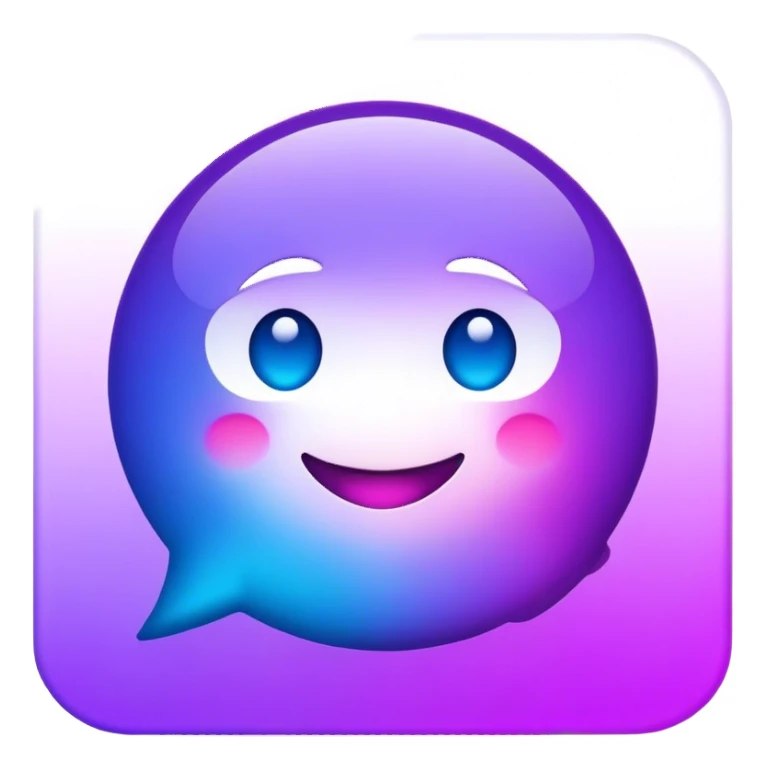 Messenger chat app purple blue sticker