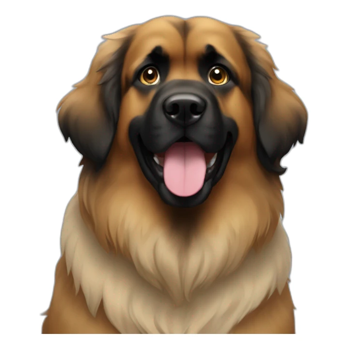 Leonberger black hair in face sticker