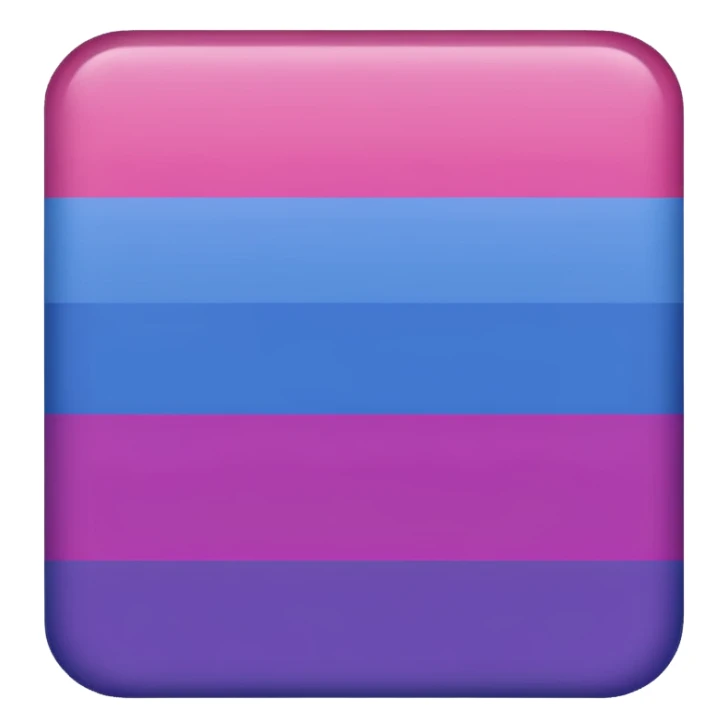 bisexual pride flag as a square icon with slightly rounded corners, bold colors, minimal style, no text sticker