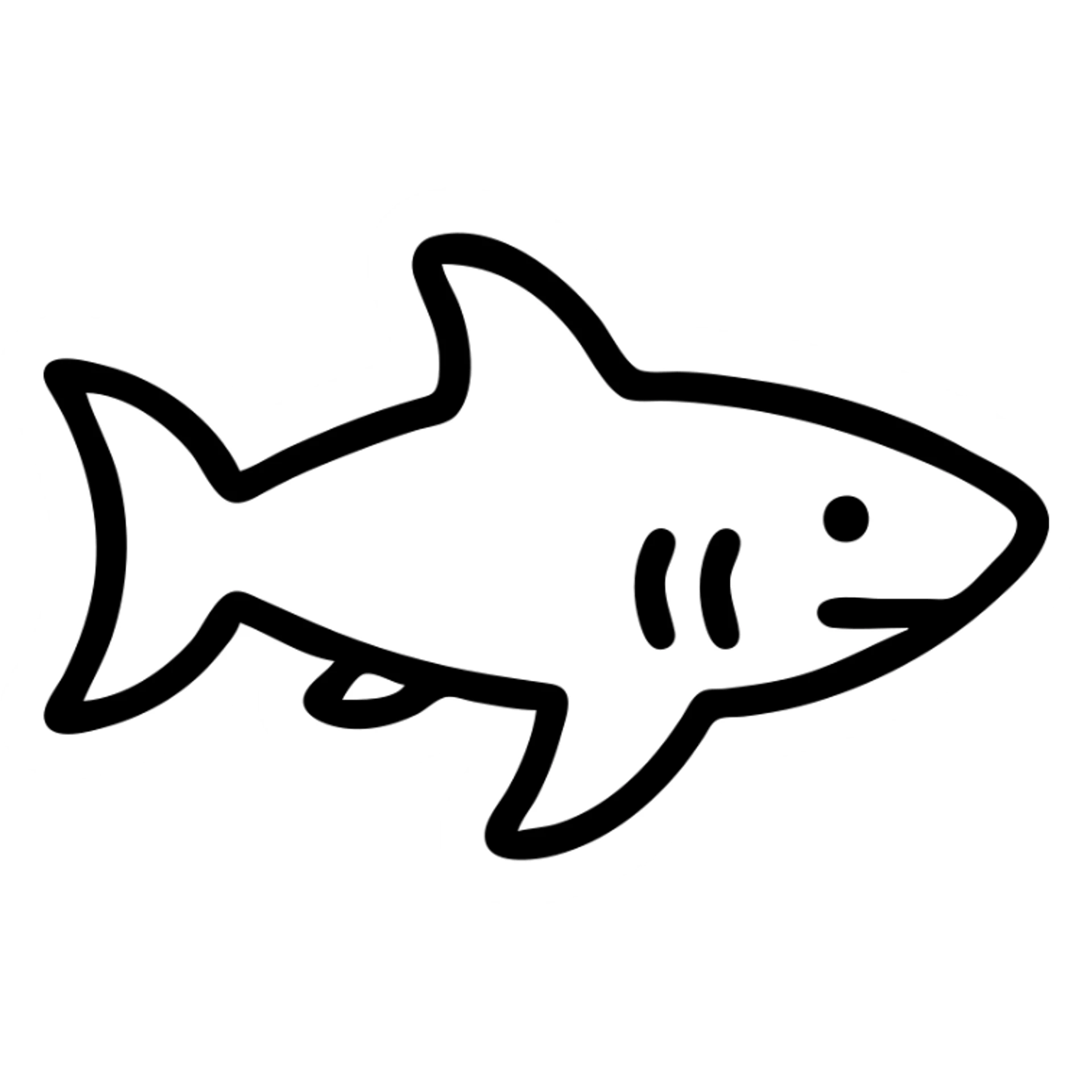 minimalist shark icon sticker