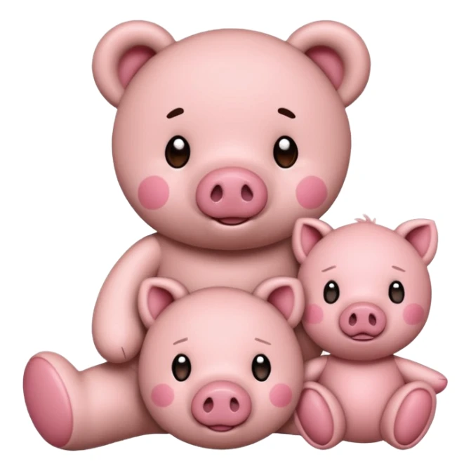 teddy bear and a little pig sticker