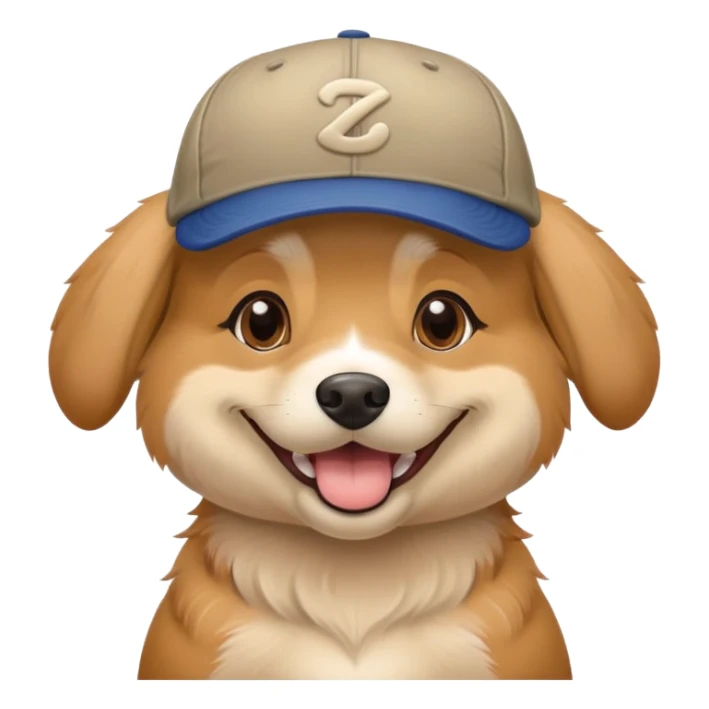 Pregnant dog wearing ballcap sticker