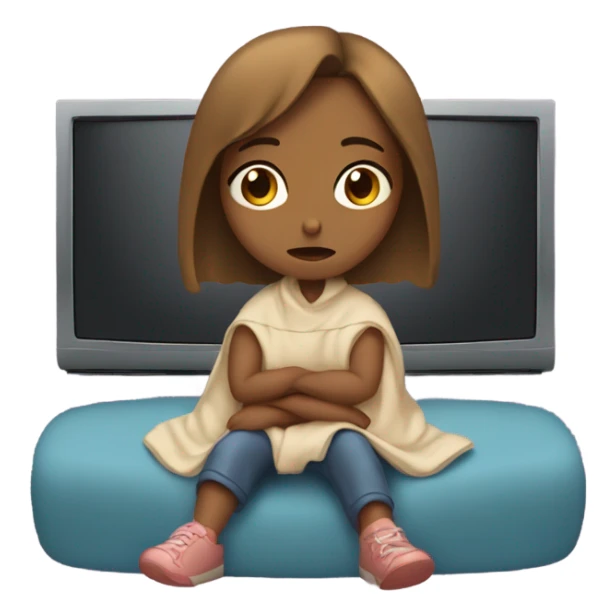 Girl watching Netflix sad sticker