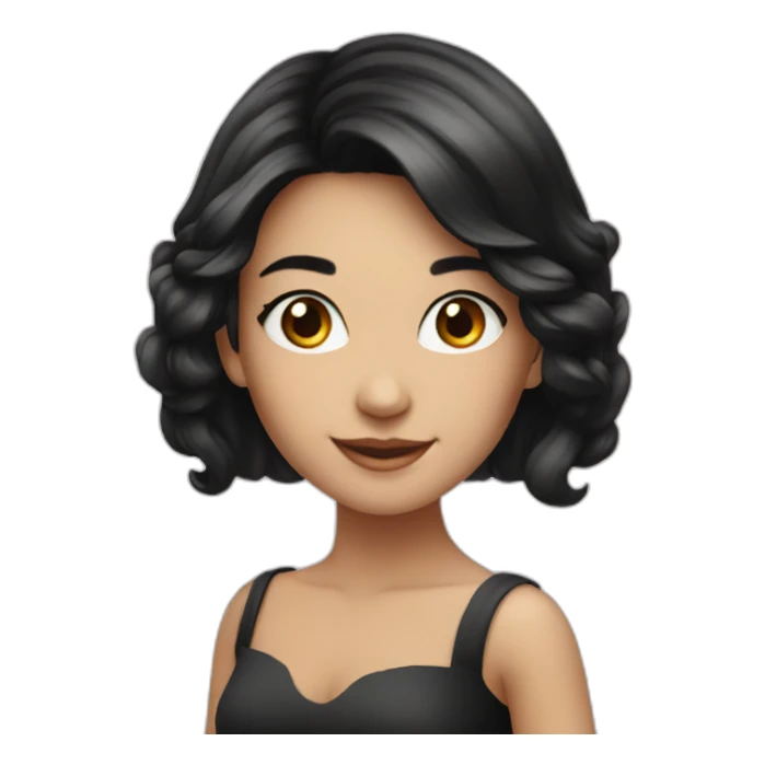 Smiling-elegant-girl-with-black-hair sticker