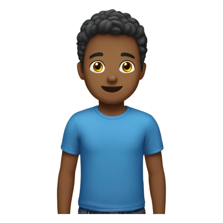 boy in blue shirt indoors sticker