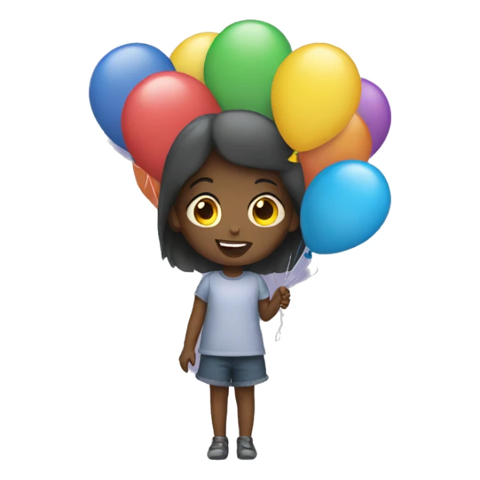 Girl holding balloons  sticker