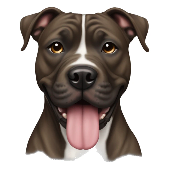 brindle American pit bull terrier with dark face sticker