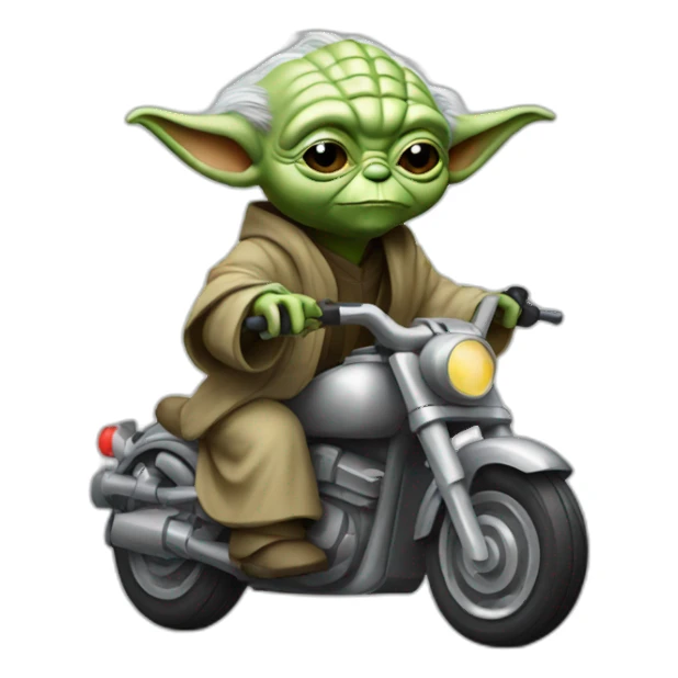 Yoda en moto sticker