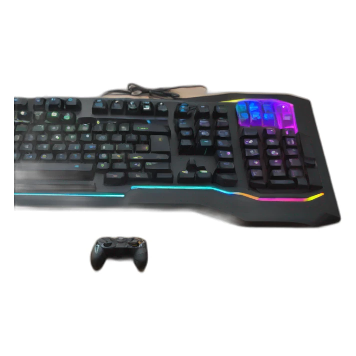 pc gaming rgb and black on the table ryobi sticker