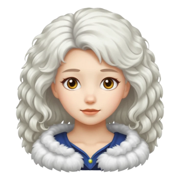 girl with white fluffy hair sticker