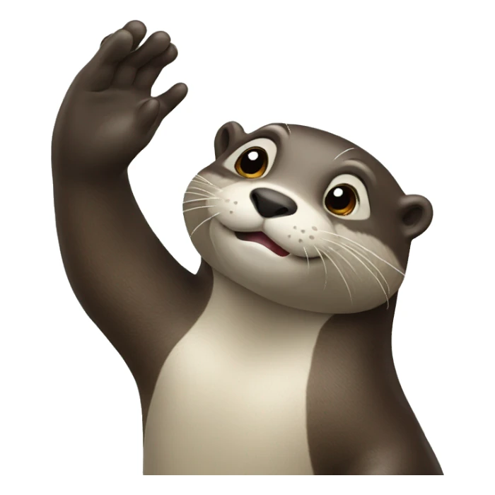 Otter saluting sticker