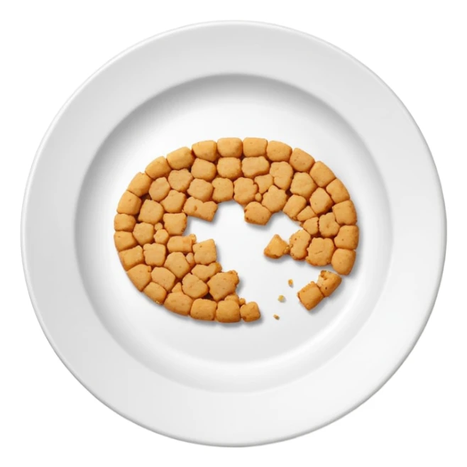 empty plate with crumbs leftover after eating sticker