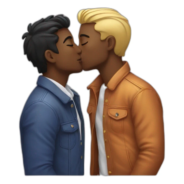 Gay kiss love sticker