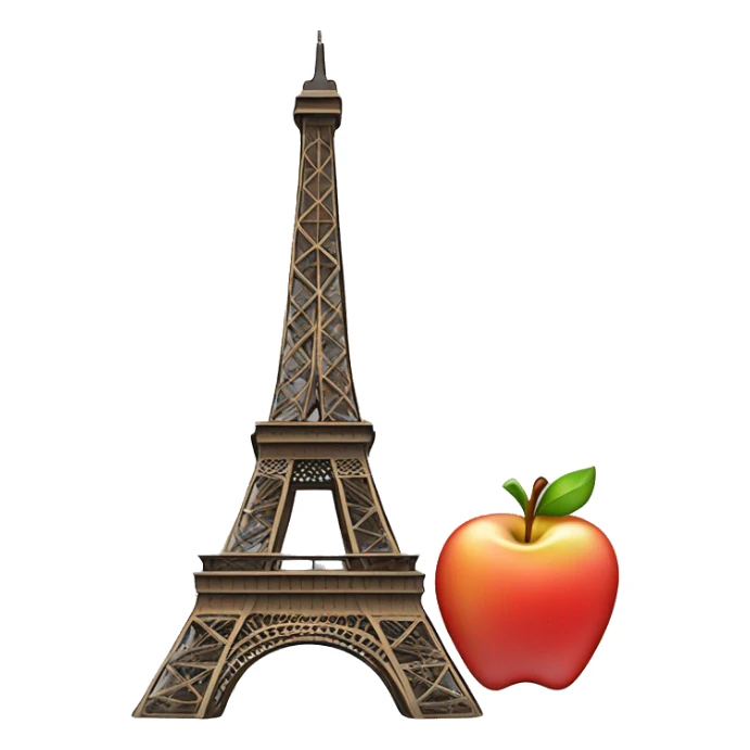 Eiffel tower with apple emoji design sticker