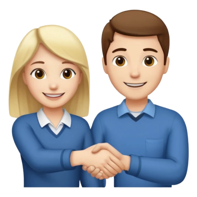 Dos personas dandose la mano como agradecimiento sticker