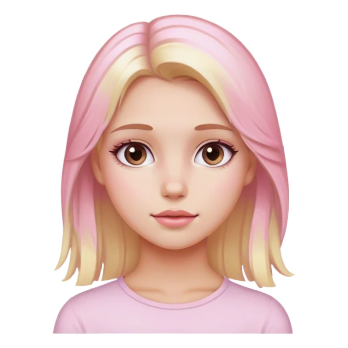 Blonde girl with light pink highlights  sticker