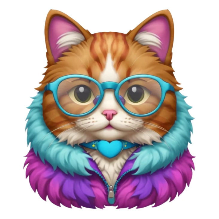 Cat wearing geekchic mood glasses  sticker