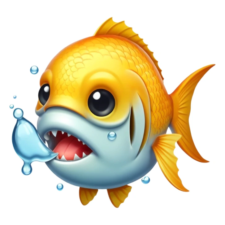 Fish stuffed in the mouth  sticker