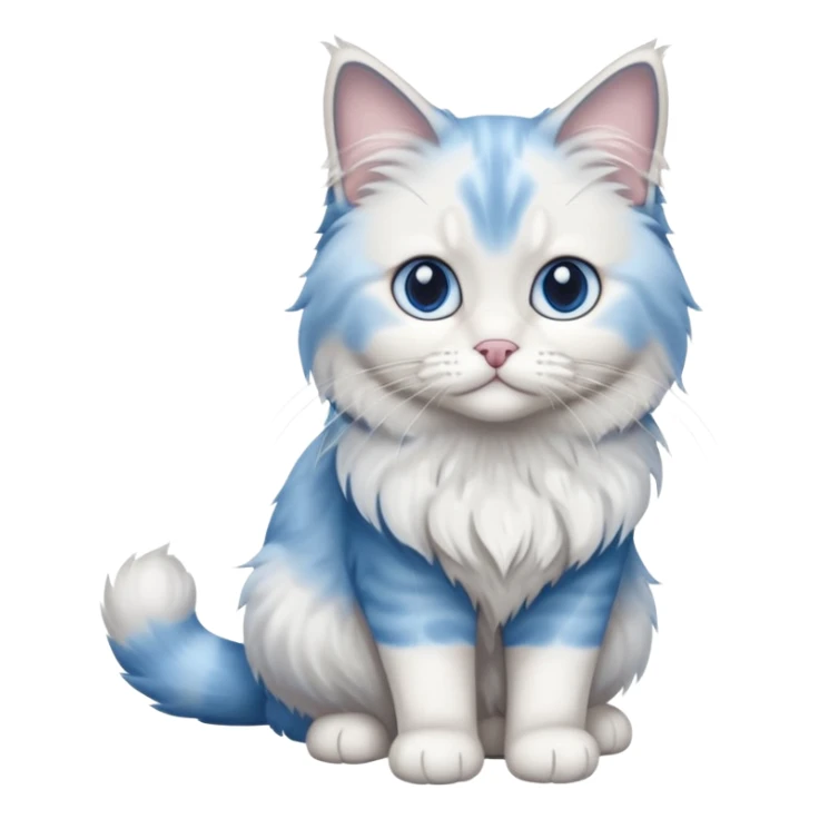 Full body Blue white ragdoll cat  sticker