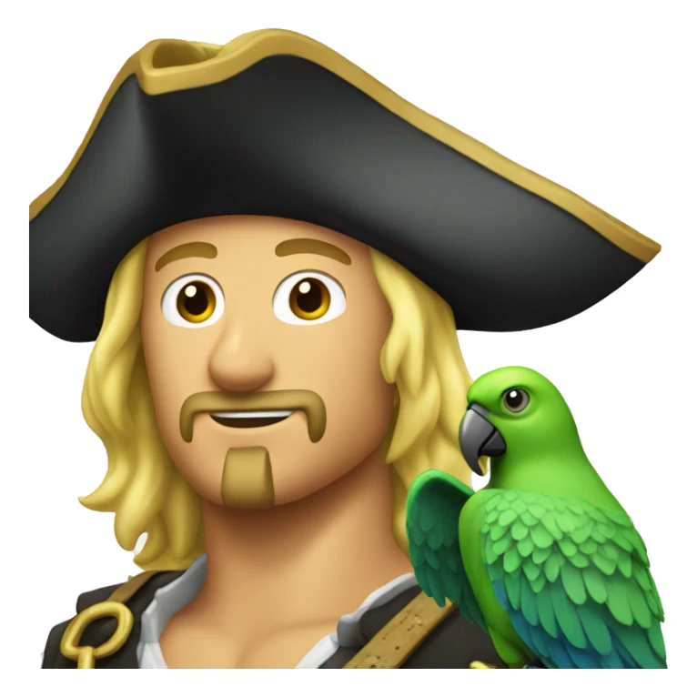Blond Pirate with parrot on his shoulder sticker