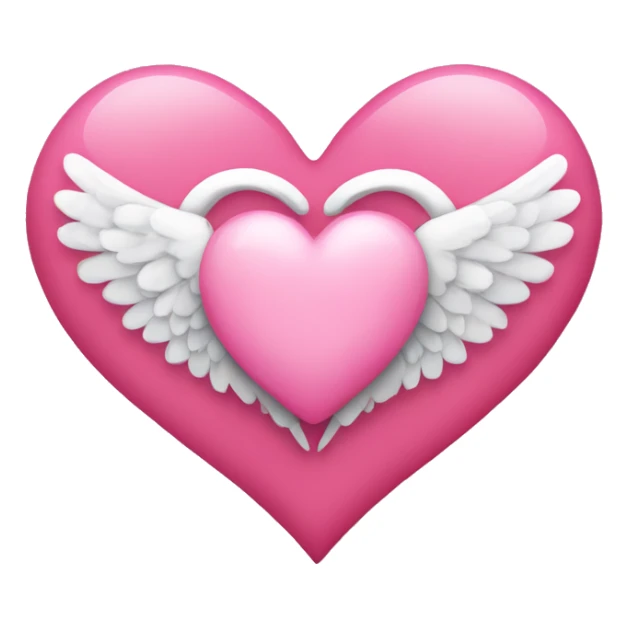 pink heart + angel wings sticker