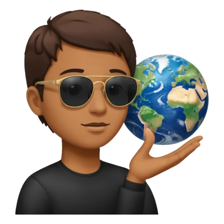 Hqz un emoji mezclando estos 😎🌍 sticker