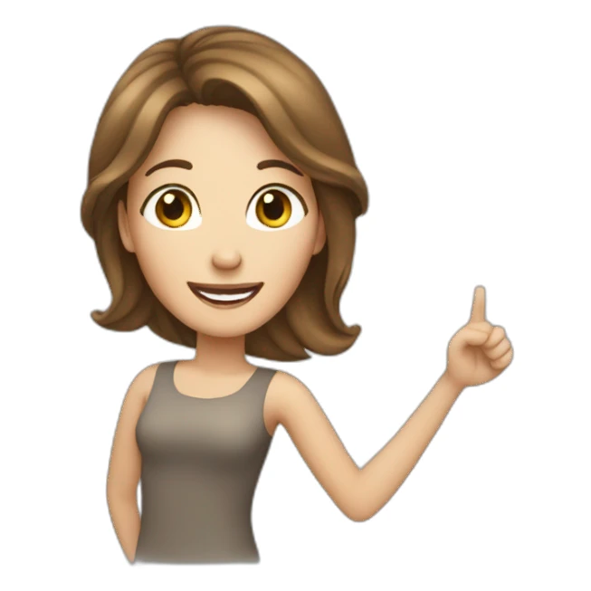 brown hair white woman celebrating sticker
