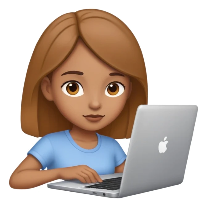 Light brown girl doing work on the laptop  sticker