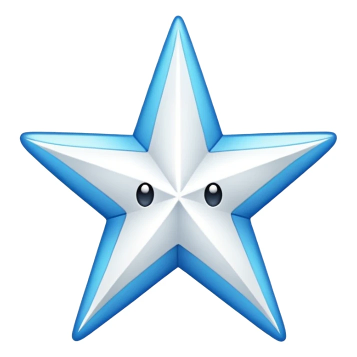 White star tipped over sticker