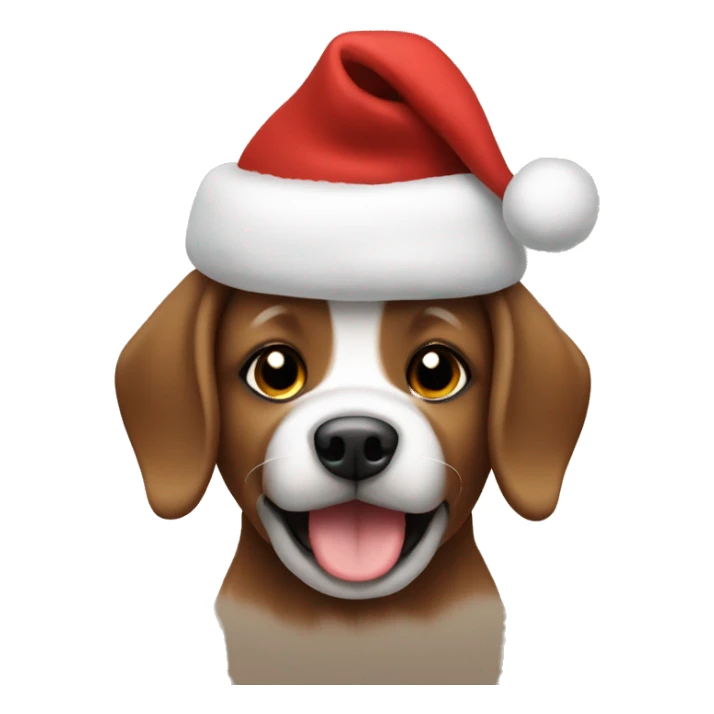 Generate a cute brown Christmas dog sticker
