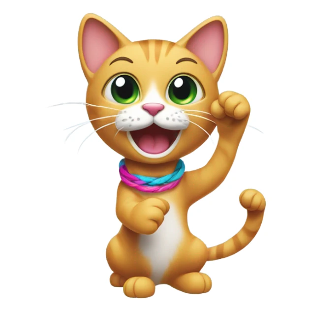 cat playing with a hair tie sticker