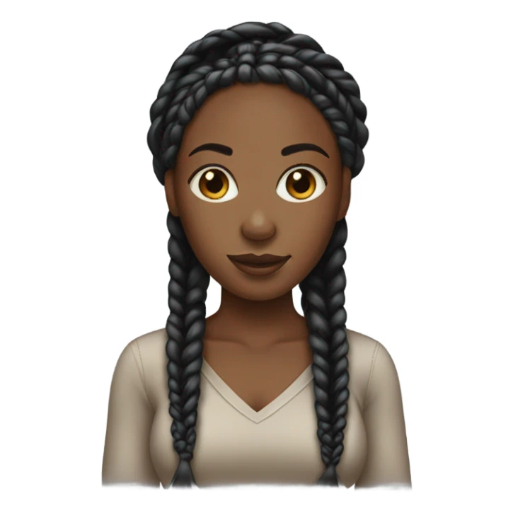 black woman with box braids sticker