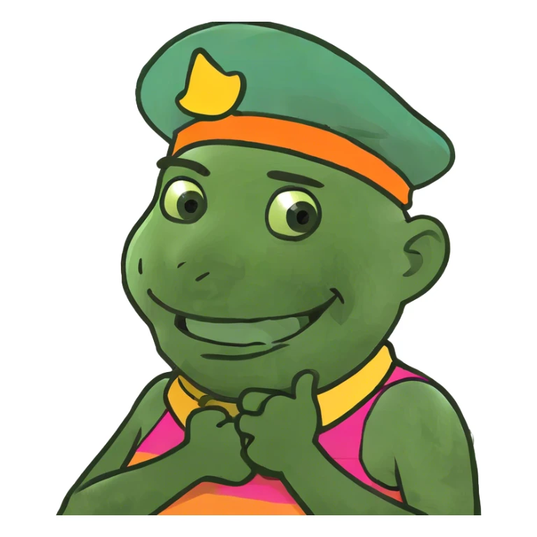 Arms crossed hold neck laughing sticker