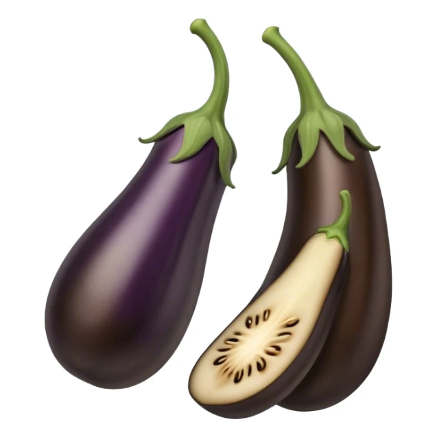 A black brown vieny eggplant sticker