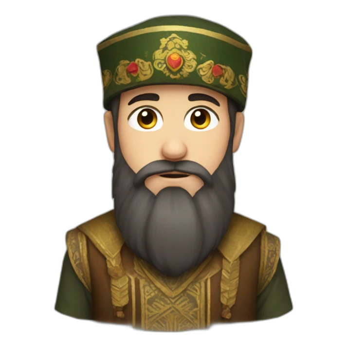 bearded boy wearing a Dagestan papakha hat sticker