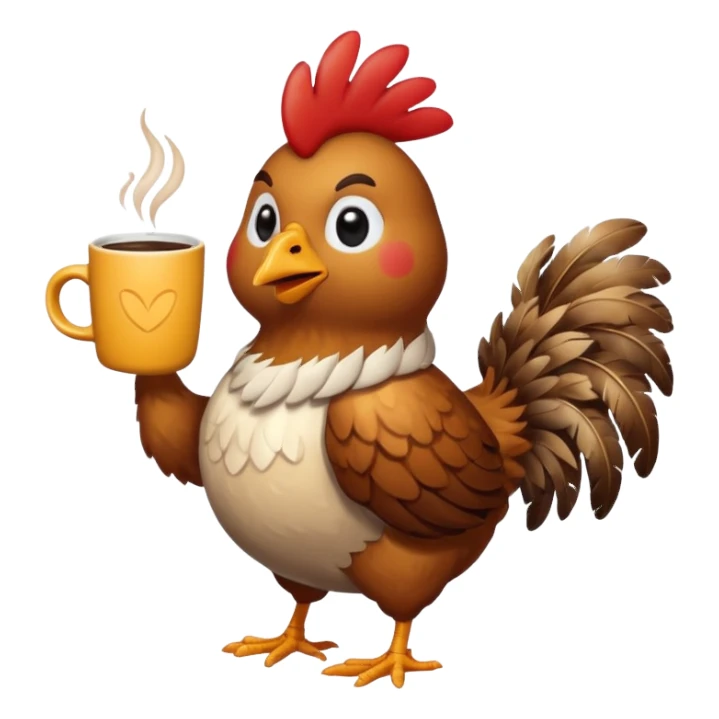chicken full body and with coffe sticker