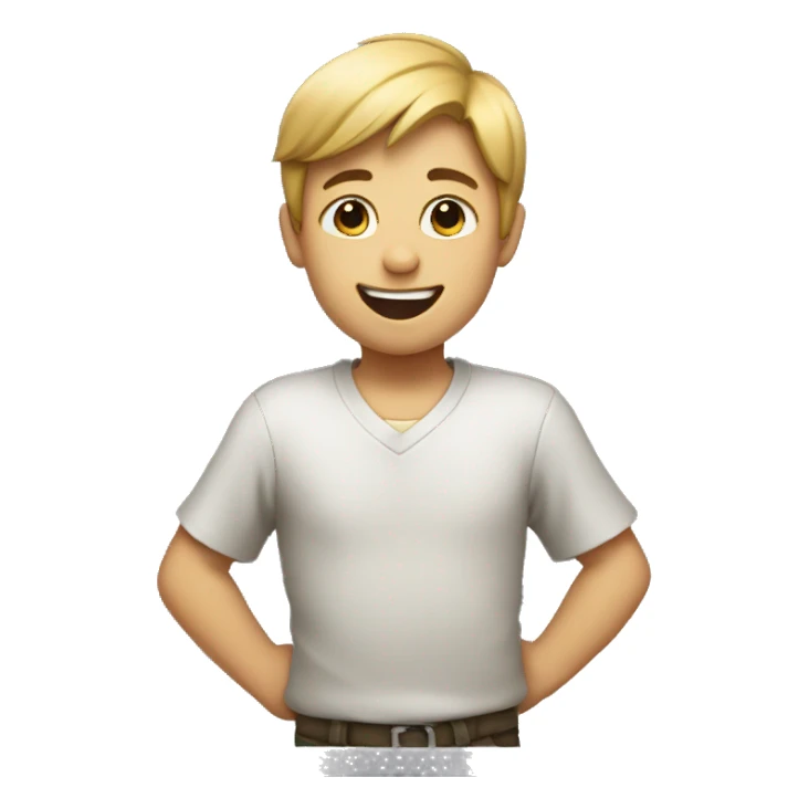 kid, person with hands on chest, smile sticker