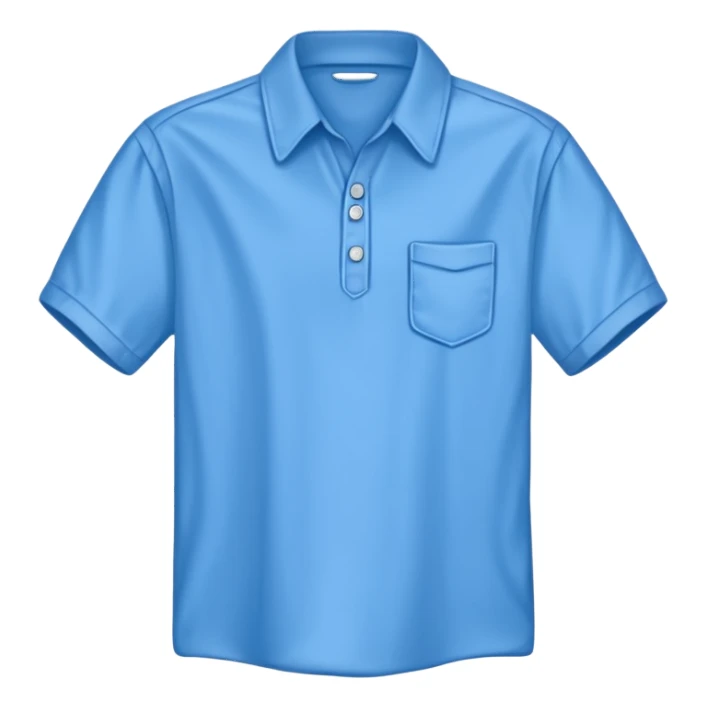 blue shirt, cartoonish sticker