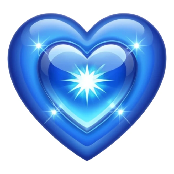 heart with a sparkling sapphire border sticker