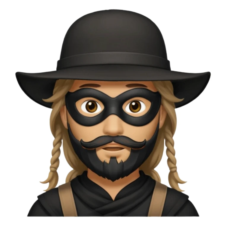 masked Boy with hat long hair & bearded sticker