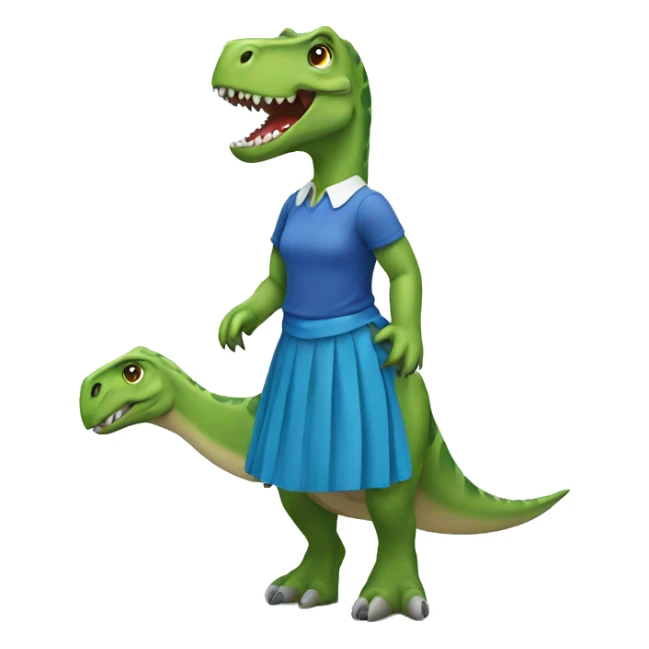 Dinosaur with blue skirt sticker