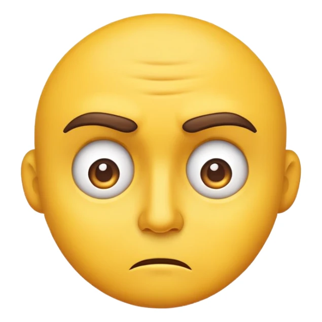 Skeptical yellow face cartoon emoji sticker