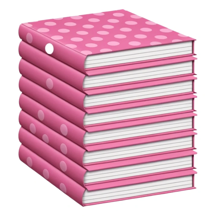 pink and brown polka dot files pile sticker