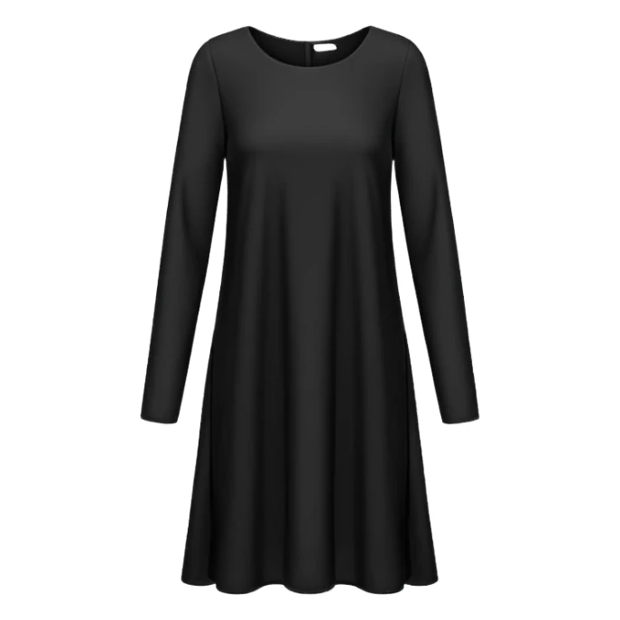 plain isolated black long sleeve shift dress sticker