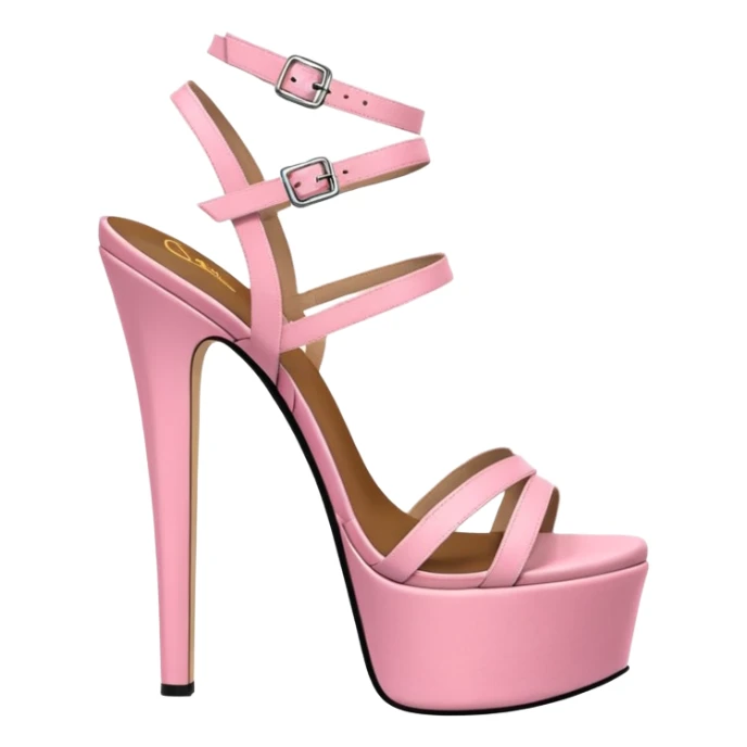 platform heel sandal, stiletto, pink, thick platform, 8 inch sticker
