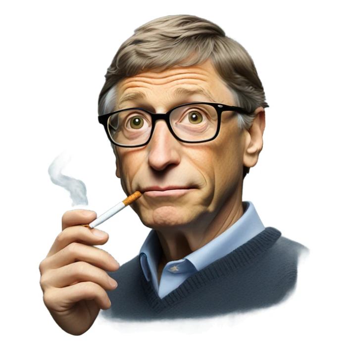 Bill gates smoking cigarettes  sticker