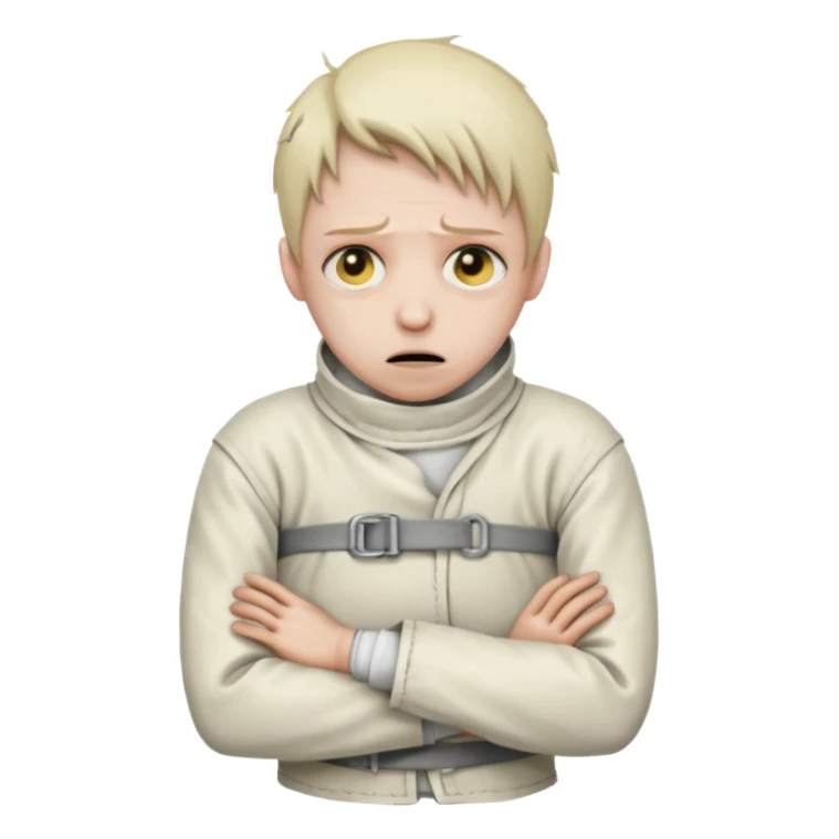 Пациент психиатрической больницы в смирительной рубашке sticker