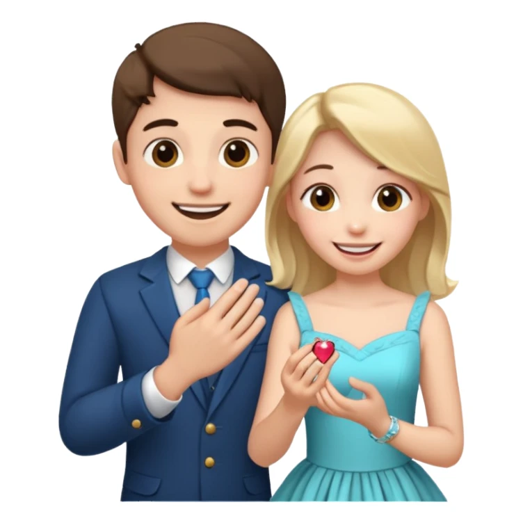 🧎‍♂️‍➡️💍💃 a boy parposing a girl sticker